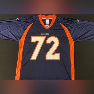 Rare Vintage Reebok George Foster Denver Broncos #72 Navy Blue Home Jersey Men L